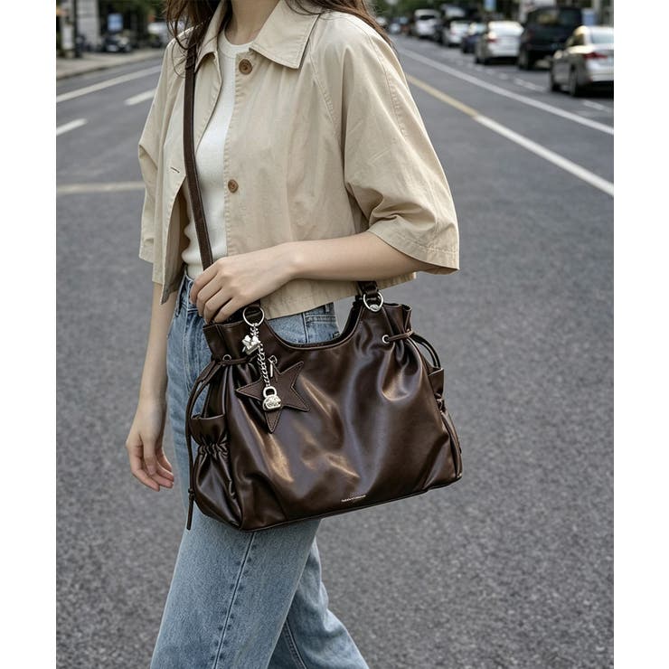 フェイクレザー2WAYバッグ レディース 斜めがけバッグ大きめA4 | SUNSHINE CLOSET | 詳細画像14 