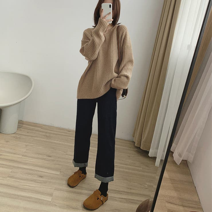 リブ ニットトップス春秋冬ニットセーター | SUNSHINE CLOSET | 詳細画像10 