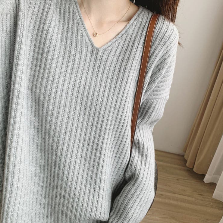 リブ ニットトップス春秋冬ニットセーター | SUNSHINE CLOSET | 詳細画像12 