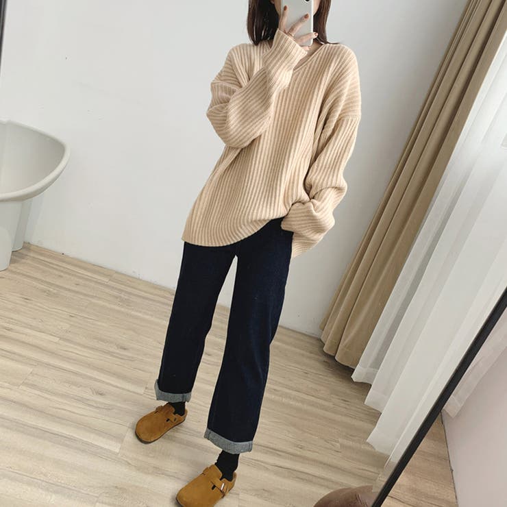 リブ ニットトップス春秋冬ニットセーター | SUNSHINE CLOSET | 詳細画像7 