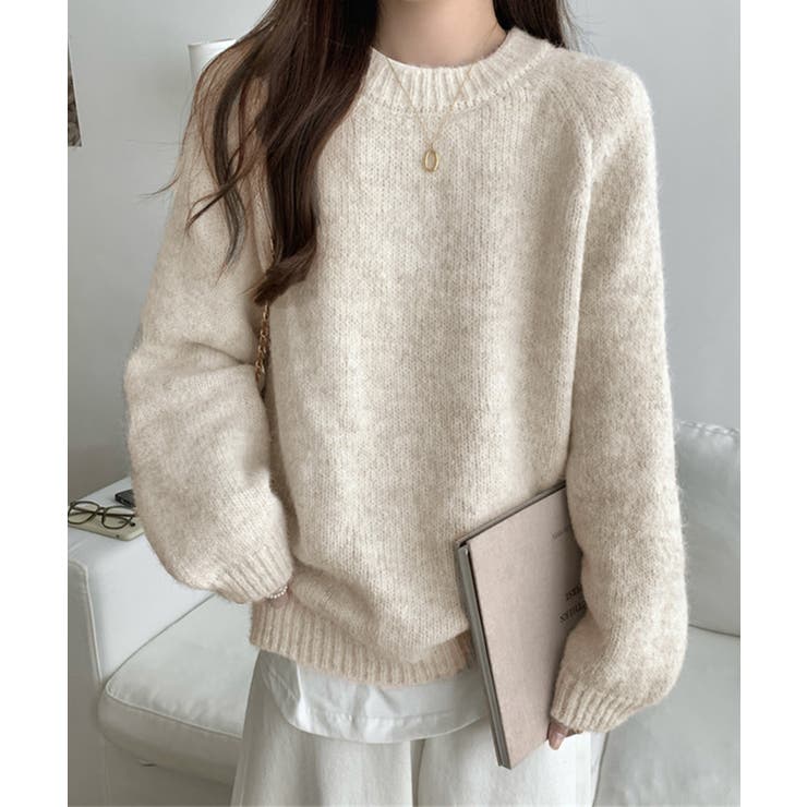 チクチクしないニットレディース 大人可愛いセーター長袖 オフィスカジュアルトップ… | SUNSHINE CLOSET | 詳細画像3 