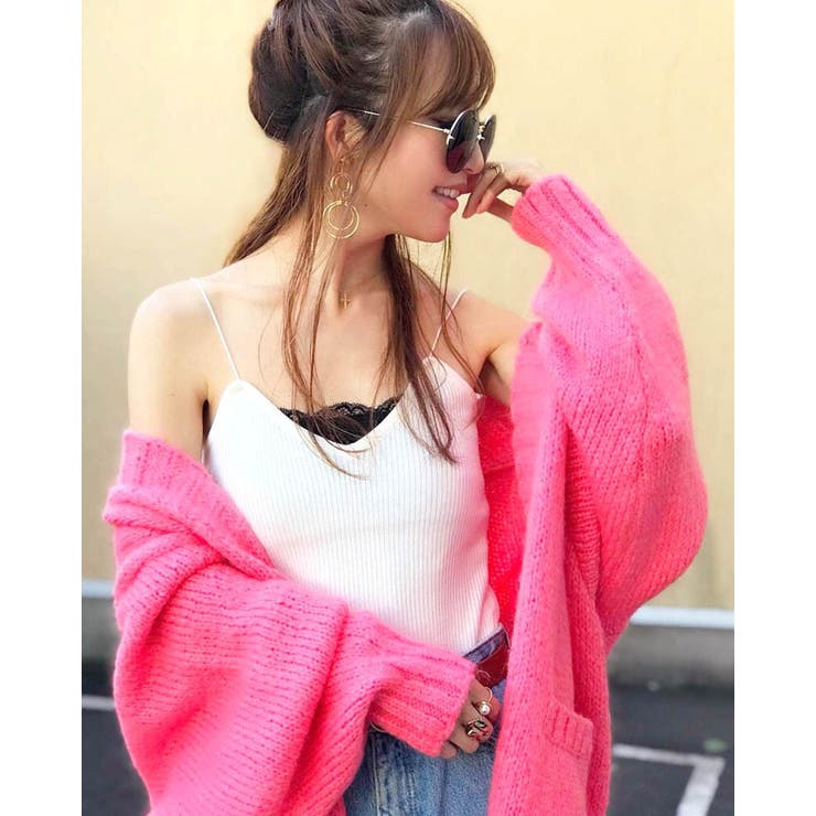 ホワイト | ニットキャミソール レディース リブニット | SUNSHINE CLOSET