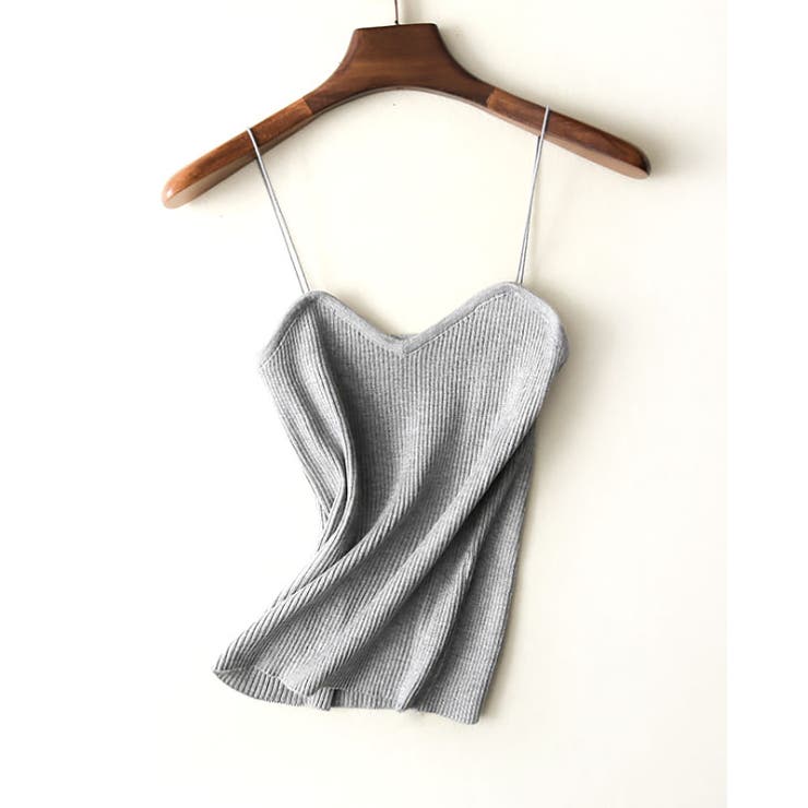 グレー | ニットキャミソール レディース リブニット | SUNSHINE CLOSET