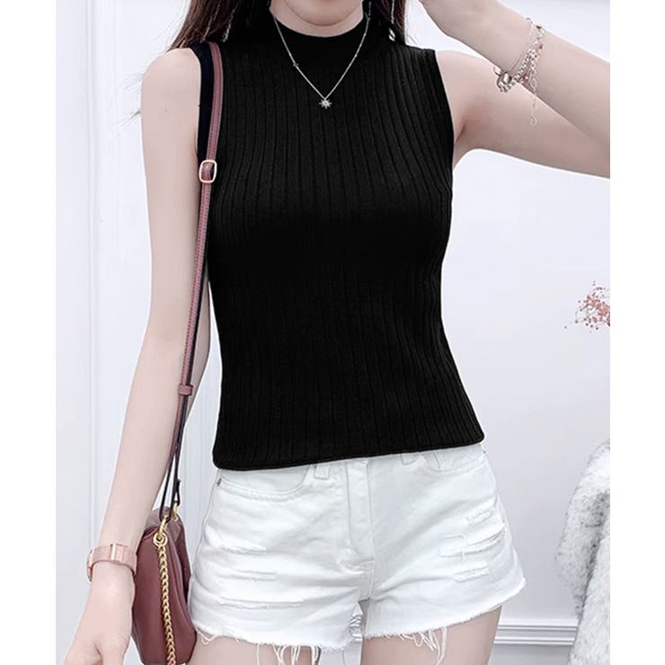 リブニットトップスレディースタンクトップ | SUNSHINE CLOSET | 詳細画像4 