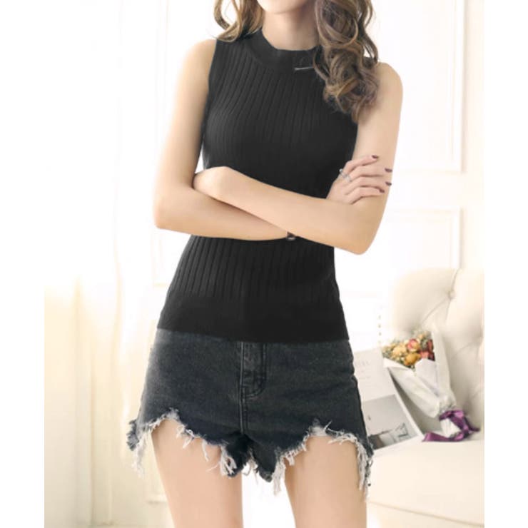 リブニットトップスレディースタンクトップ | SUNSHINE CLOSET | 詳細画像6 