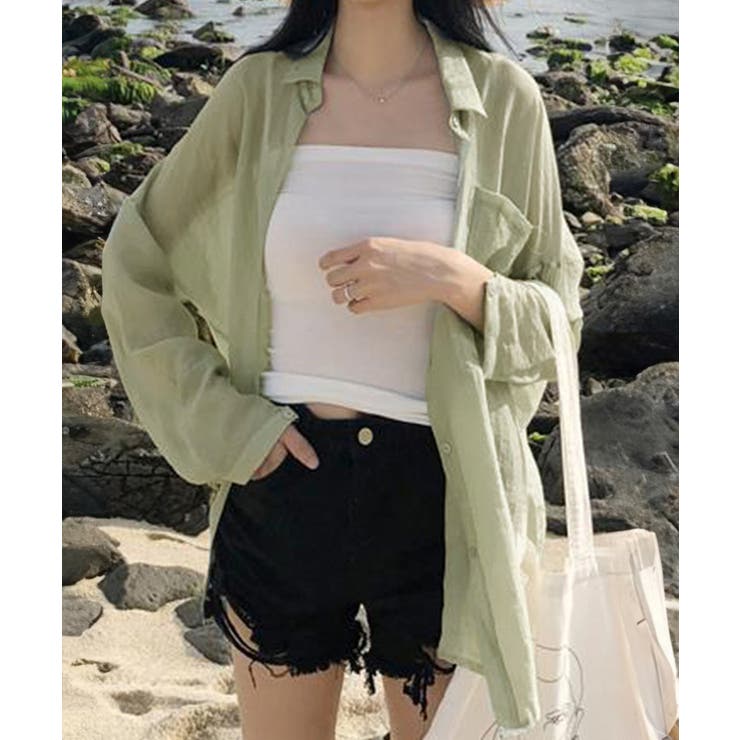 UV対策カーディガン シフォンブラウスレディース ロング丈トップス体型カバー | SUNSHINE CLOSET | 詳細画像5 