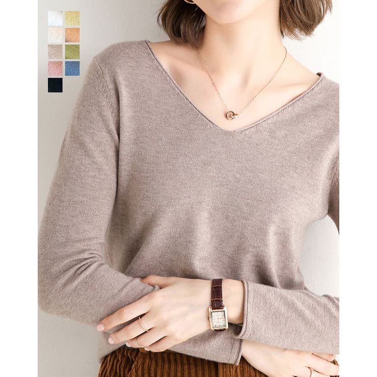 Vネック ニットトップス レディース | SUNSHINE CLOSET | 詳細画像1 