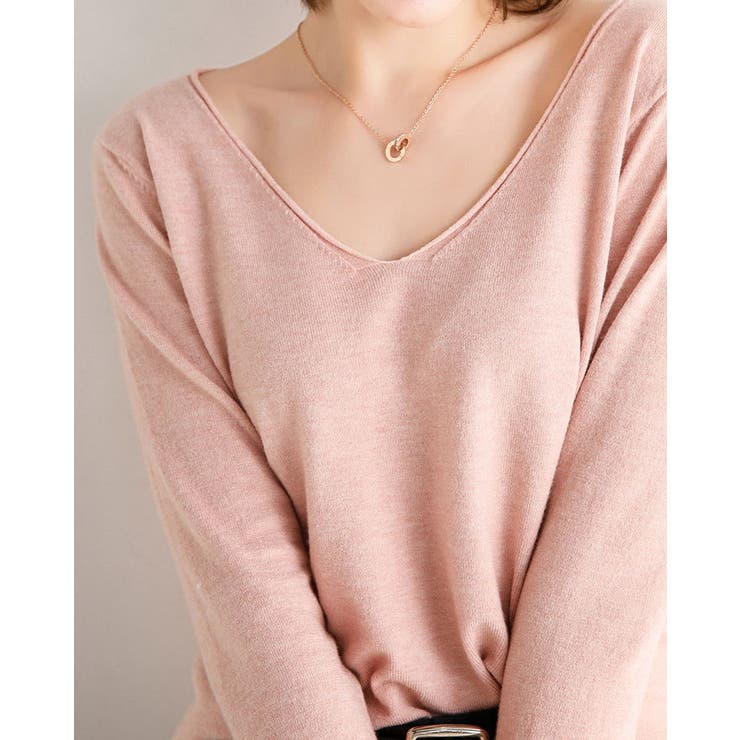ピンク | Vネック ニットトップス レディース | SUNSHINE CLOSET