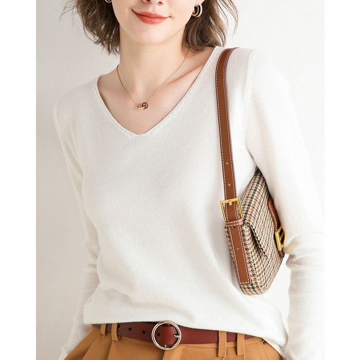 Vネック ニットトップス レディース | SUNSHINE CLOSET | 詳細画像2 