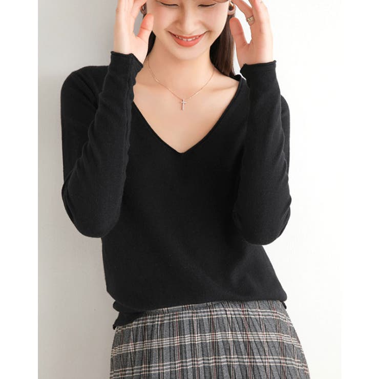 Vネック ニットトップス レディース | SUNSHINE CLOSET | 詳細画像3 