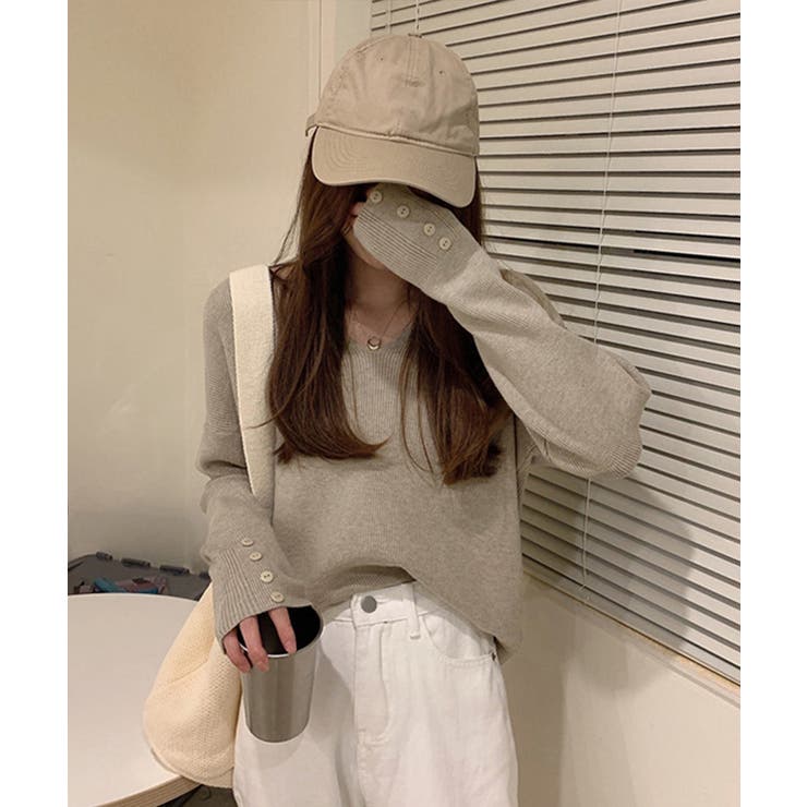 ニットトップス レディース Vネック長袖 | SUNSHINE CLOSET | 詳細画像6 