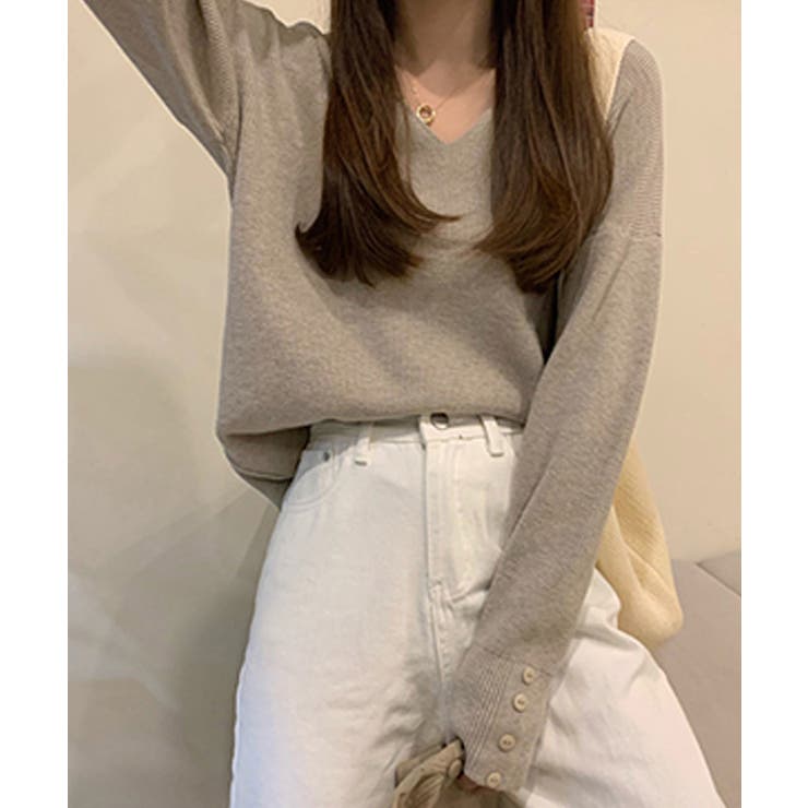 ニットトップス レディース Vネック長袖 | SUNSHINE CLOSET | 詳細画像7 