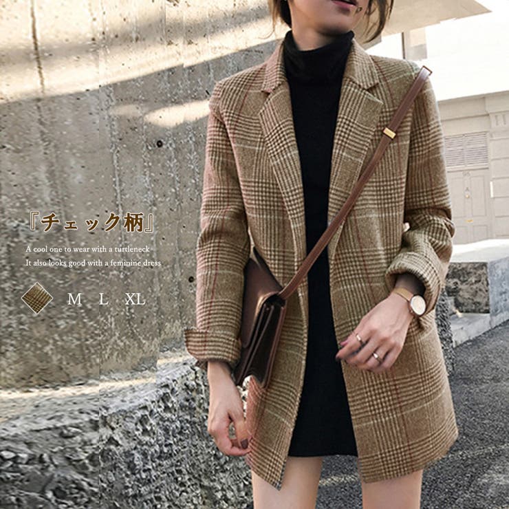 グレンチェックジャケット レディース韓国 | SUNSHINE CLOSET | 詳細画像1 