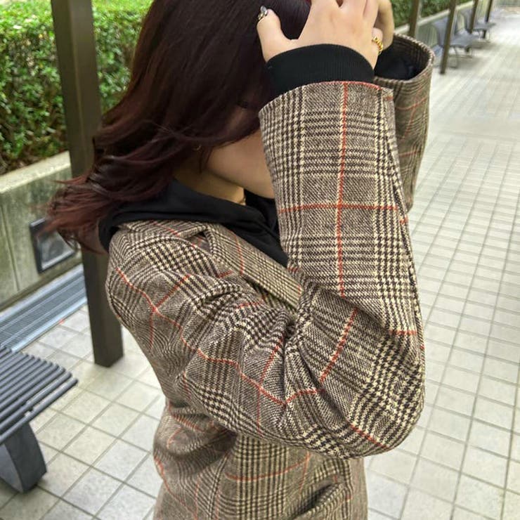 グレンチェックジャケット レディース韓国 | SUNSHINE CLOSET | 詳細画像15 