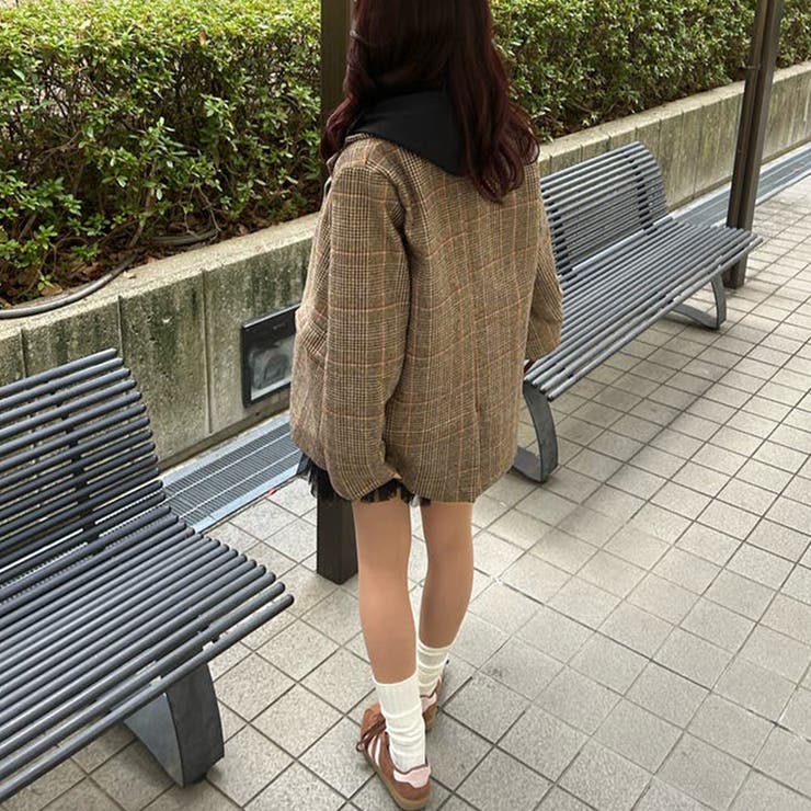 グレンチェックジャケット レディース韓国 | SUNSHINE CLOSET | 詳細画像18 