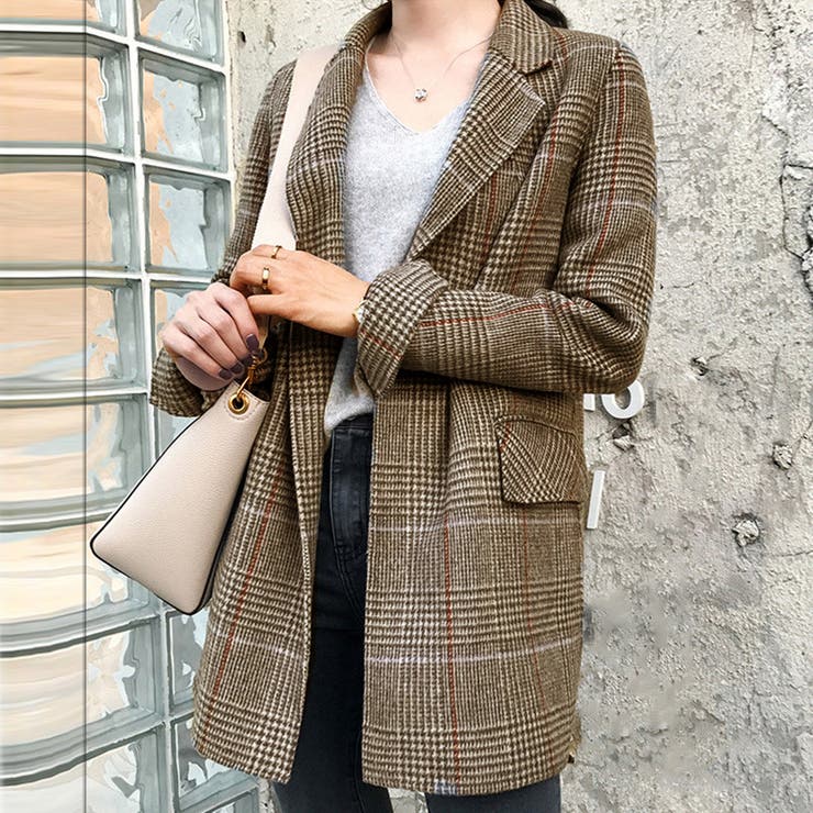 グレンチェックジャケット レディース韓国 | SUNSHINE CLOSET | 詳細画像5 