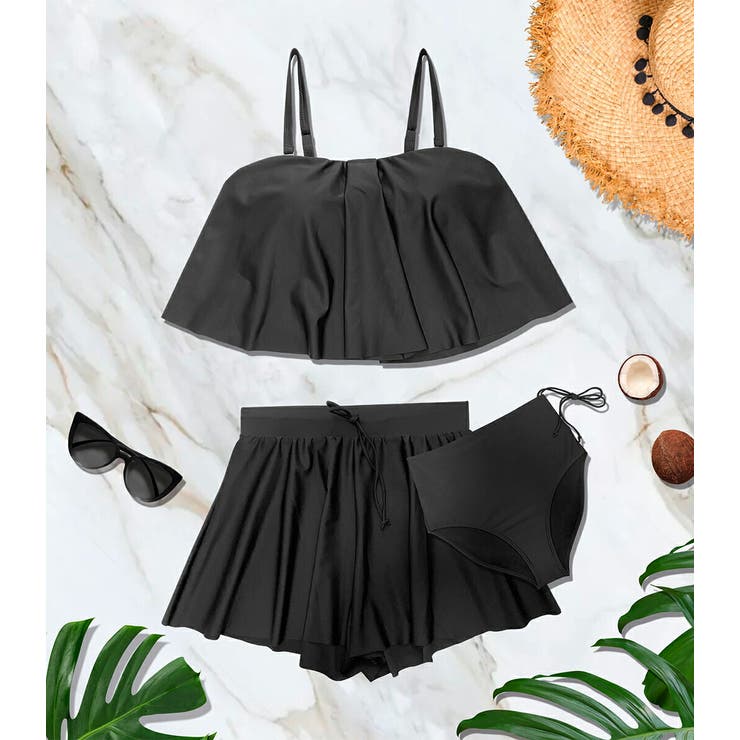 【タンキニ水着3点セット】レディース 体型カバー フリル | Angel Luna | 詳細画像13 