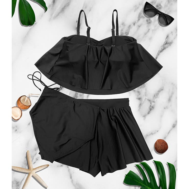 【タンキニ水着3点セット】レディース 体型カバー フリル | Angel Luna | 詳細画像14 