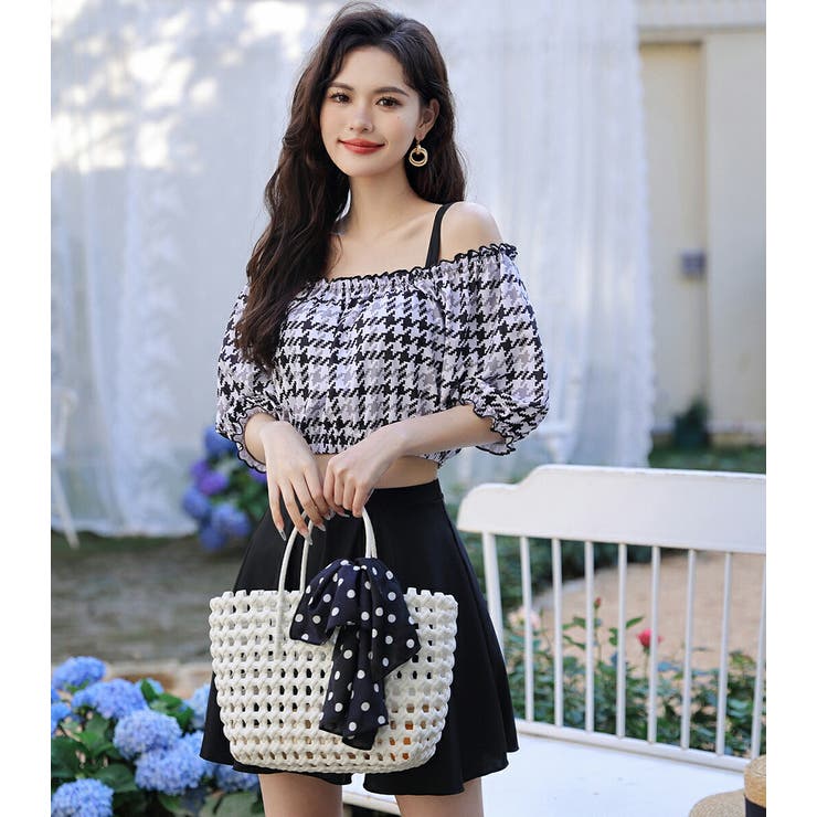 【ビキニ水着4点セット】レディース 体型カバー 袖付きオフショルアウター | Angel Luna | 詳細画像14 