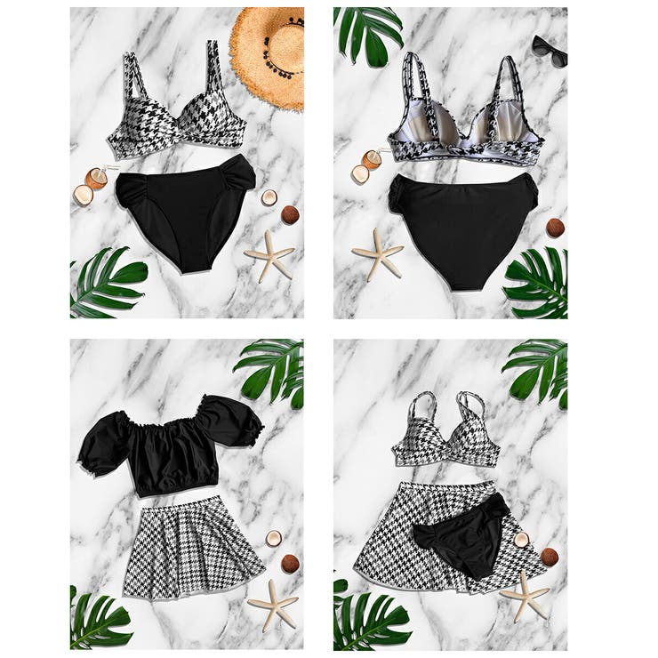 【ビキニ水着4点セット】レディース 体型カバー 袖付きオフショルアウター | Angel Luna | 詳細画像17 