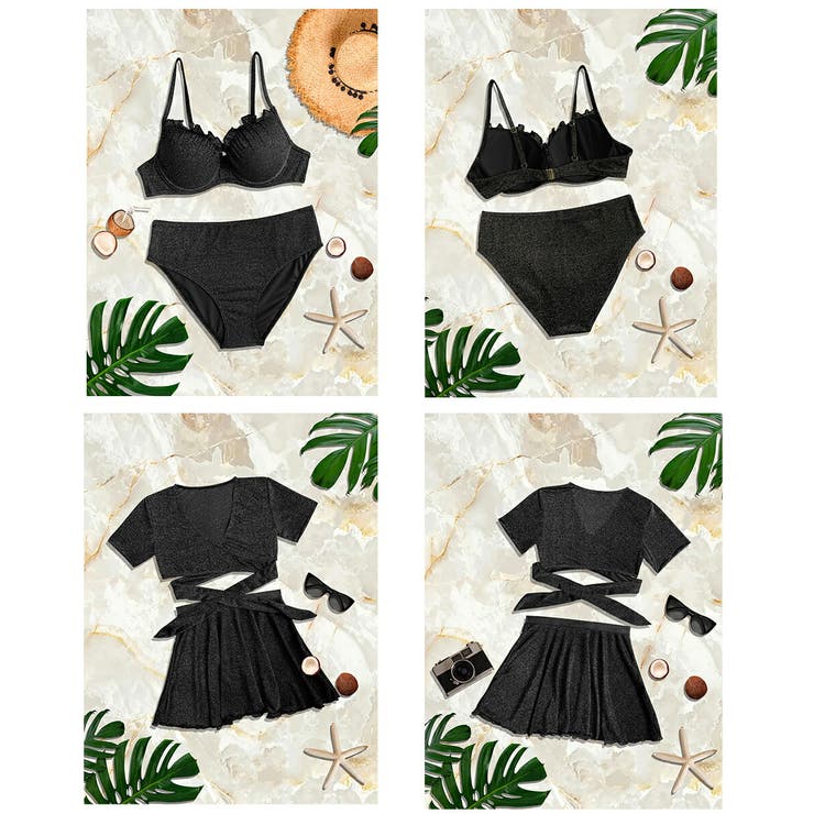 【ビキニ水着4点セット】レディース 体型カバー 袖 | Angel Luna | 詳細画像17 