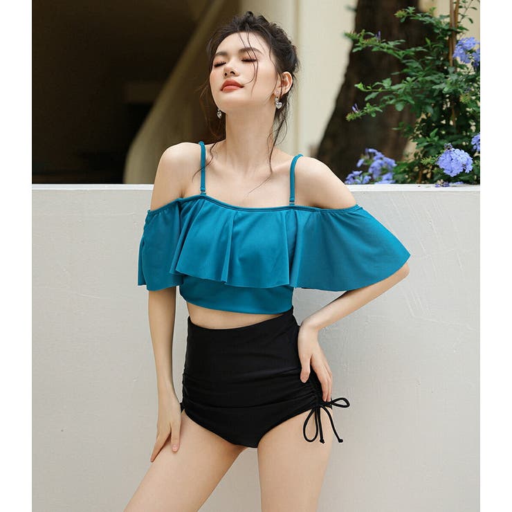 【タンキニ水着3点セット】レディース 体型カバー オフショルダー | Angel Luna | 詳細画像3 