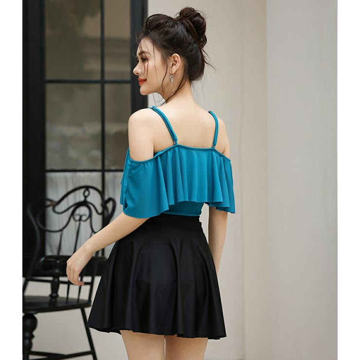 【タンキニ水着3点セット】レディース 体型カバー オフショルダー | Angel Luna | 詳細画像12 