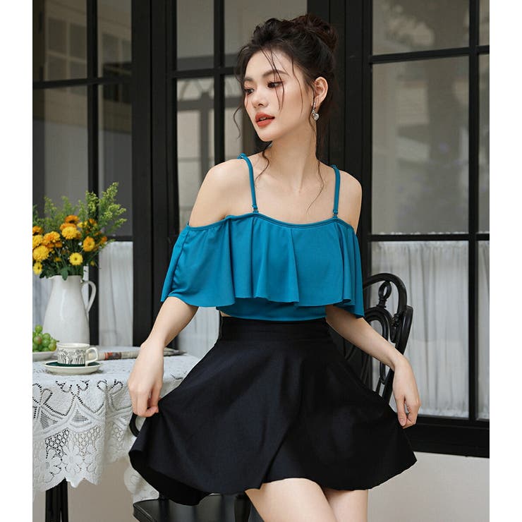 【タンキニ水着3点セット】レディース 体型カバー オフショルダー | Angel Luna | 詳細画像13 