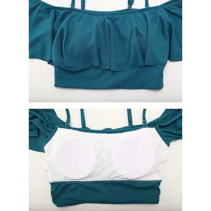 【タンキニ水着3点セット】レディース 体型カバー オフショルダー | Angel Luna | 詳細画像16 