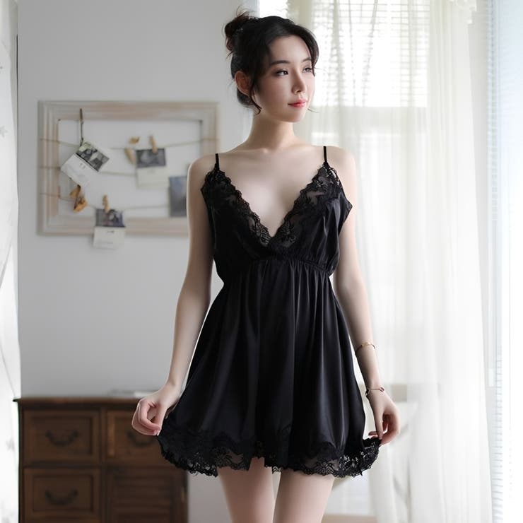 ブラック | セクシー ランジェリー ベビードール | Anna Mu JAPAN