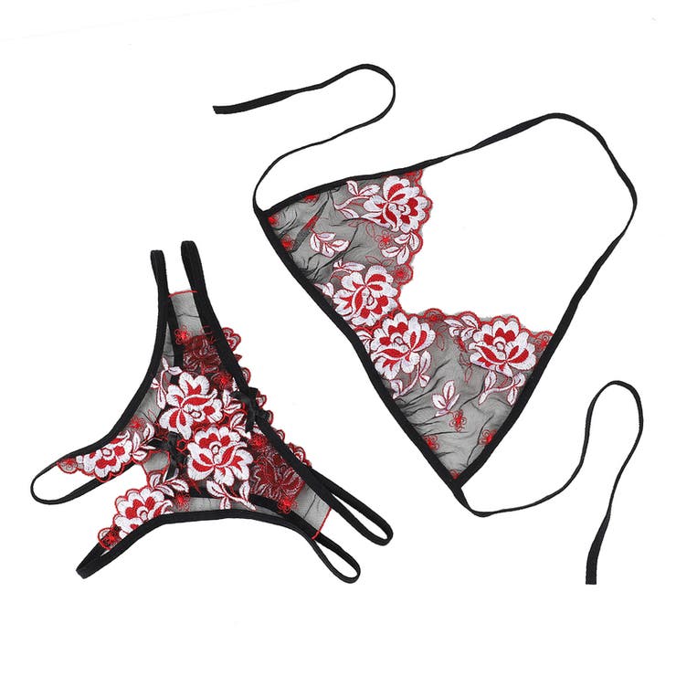 レッド | ブラジャー ショーツ セット | Anna Mu JAPAN