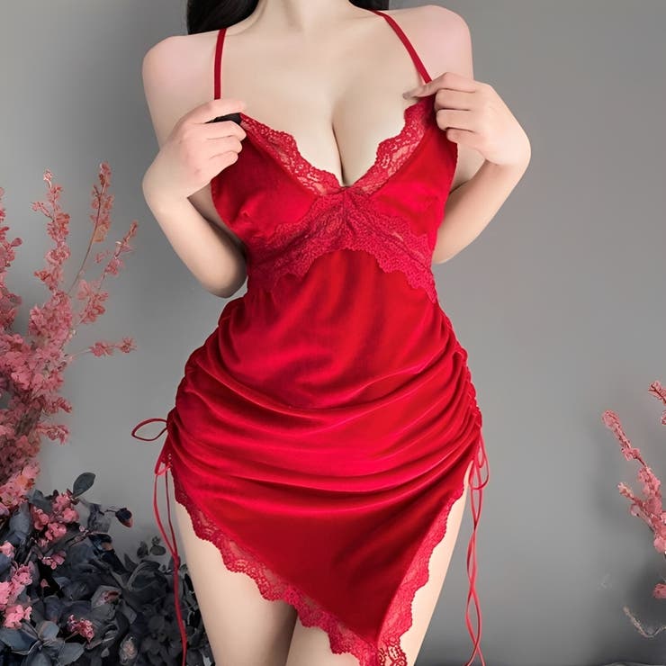 レッド | ルームウェア キャミソールワンピース Tバック | Anna Mu JAPAN