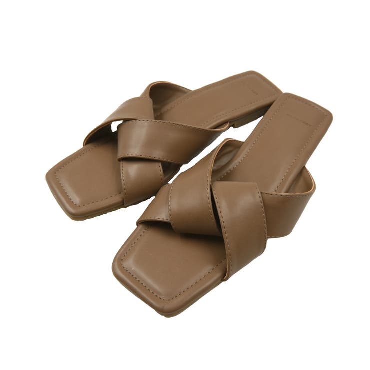 ベージュ | 大人っぽいムード感漂うノットデザインスクエアサンダル | aquagarage