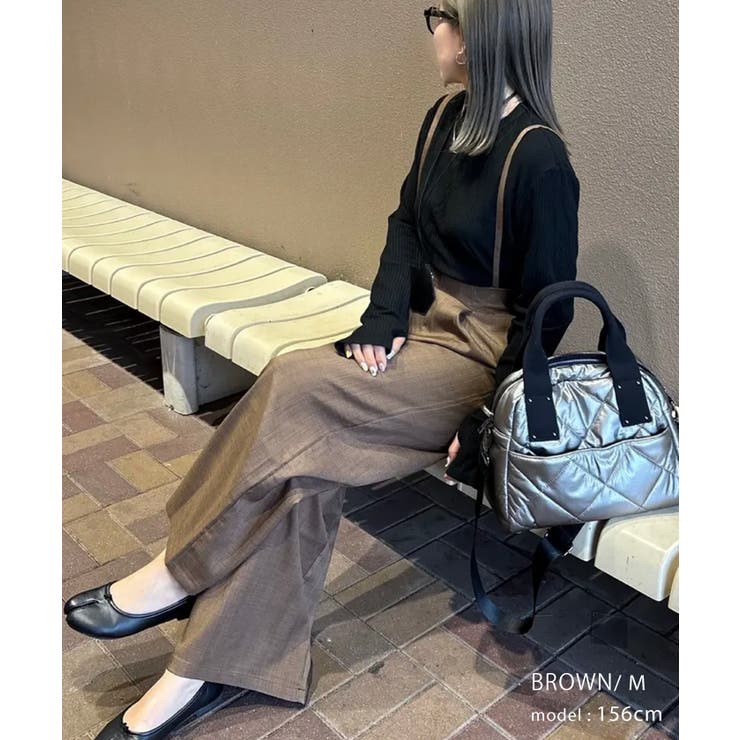 リネンライクサスペンダー付きパンツ レディース 春 夏 秋 M | aquagarage | 詳細画像10 