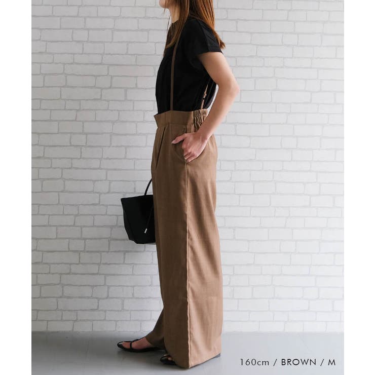 リネンライクサスペンダー付きパンツ レディース 春 夏 秋 M | aquagarage | 詳細画像15 