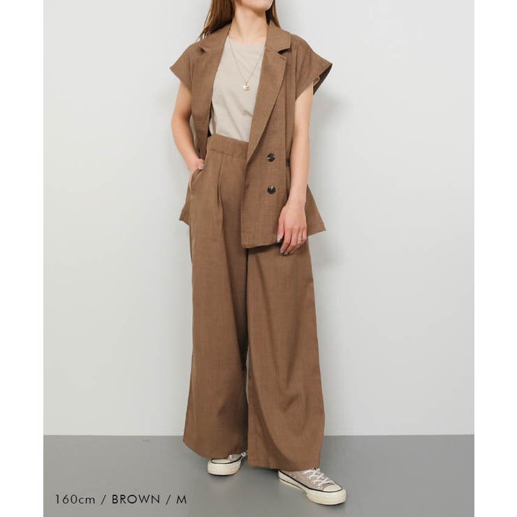 リネンライクサスペンダー付きパンツ レディース 春 夏 秋 M | aquagarage | 詳細画像18 