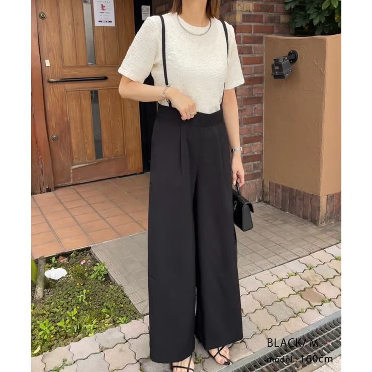 リネンライクサスペンダー付きパンツ レディース 春 夏 秋 M | aquagarage | 詳細画像3 