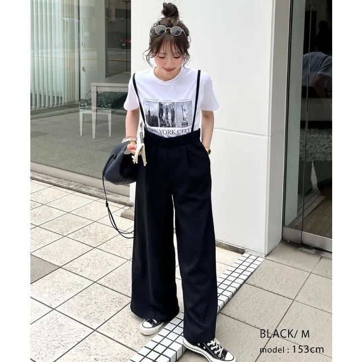 リネンライクサスペンダー付きパンツ レディース 春 夏 秋 M | aquagarage | 詳細画像5 