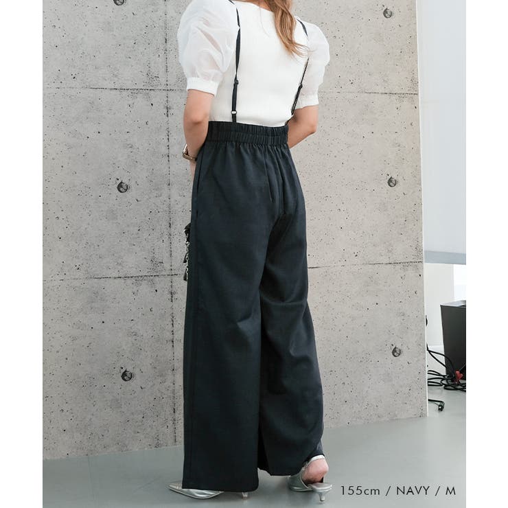 リネンライクサスペンダー付きパンツ レディース 春 夏 秋 M | aquagarage | 詳細画像6 