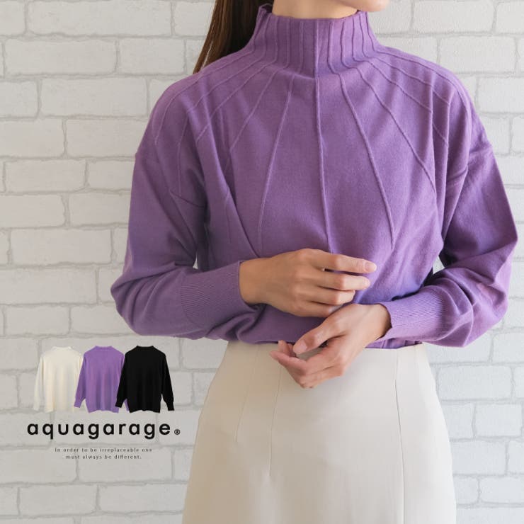 柔らかい生地感のピンタックニットトップス | aquagarage | 詳細画像1 
