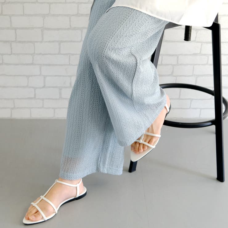 ブルー | コーデのマンネリ化を即解消！クロシェレースストレートパンツ | aquagarage