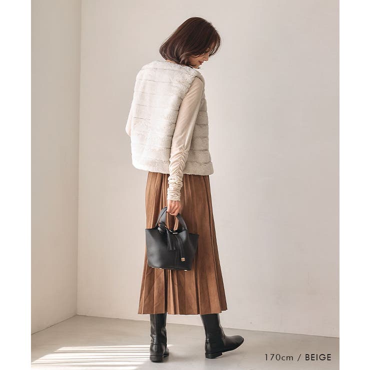 ふんわりと暖かい、なめらかな手触りのフェイクファーベスト | aquagarage | 詳細画像12 