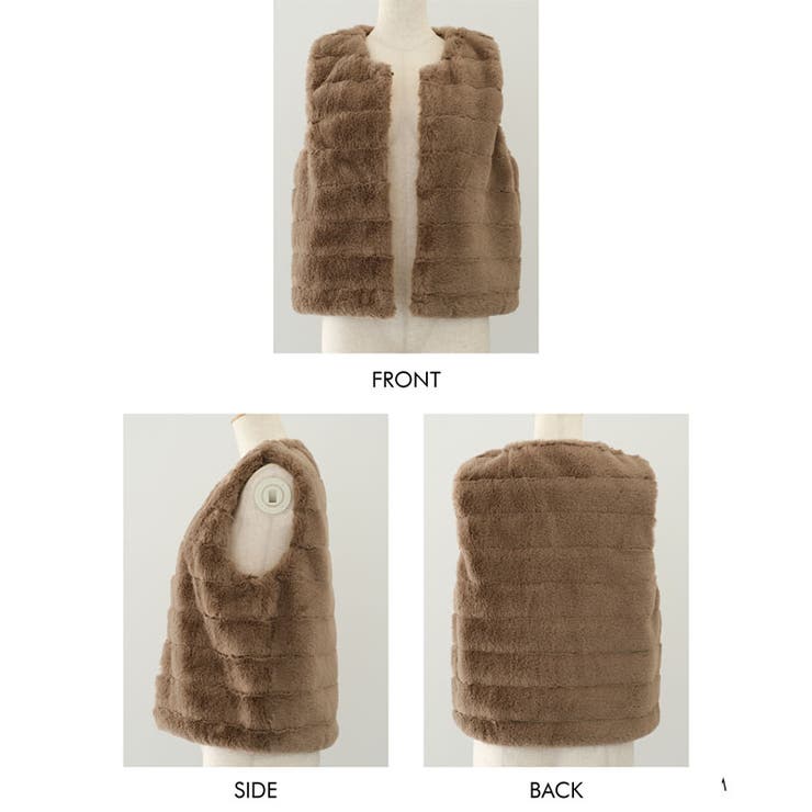 ふんわりと暖かい、なめらかな手触りのフェイクファーベスト | aquagarage | 詳細画像19 
