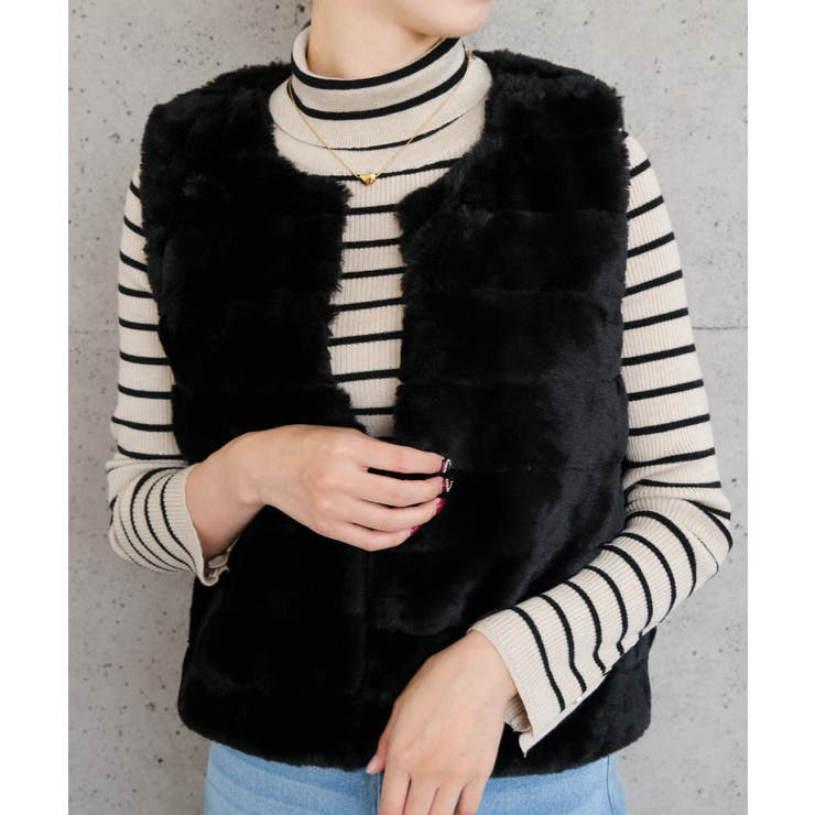 ふんわりと暖かい、なめらかな手触りのフェイクファーベスト | aquagarage | 詳細画像5 