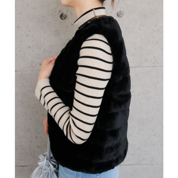 ふんわりと暖かい、なめらかな手触りのフェイクファーベスト | aquagarage | 詳細画像7 