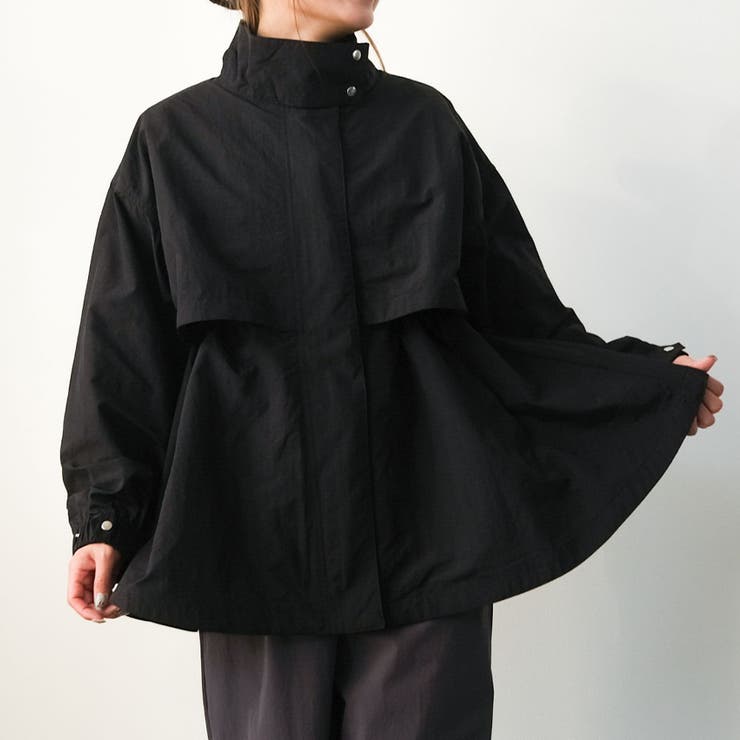 ブラック | スタンドカラードロストブルゾン 春 秋 レディース M L | aquagarage
