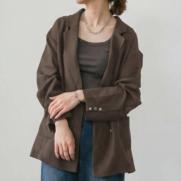 ブラウン | メッシュテーラードジャケット 春 夏 秋 M L | aquagarage