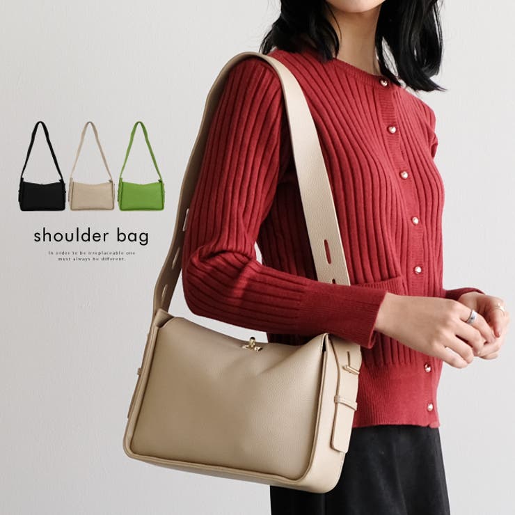 どんなコーデにも取り入れやすい♪スクエアショルダーバッグ | aquagarage | 詳細画像1 