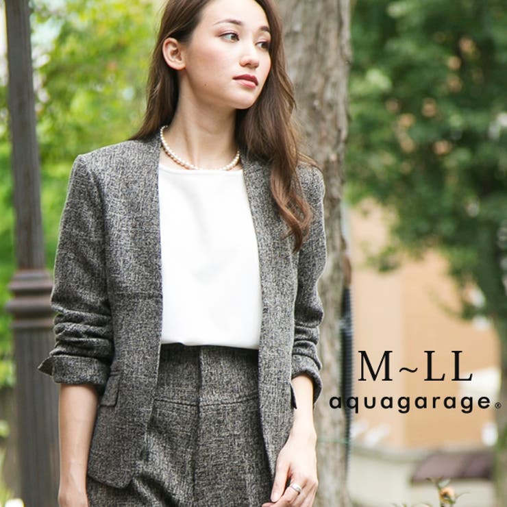 ノーカラーツイードジャケット アウター レディース 品番 Qu Aquagarage アクアガレージ のレディース ファッション通販 Shoplist ショップリスト