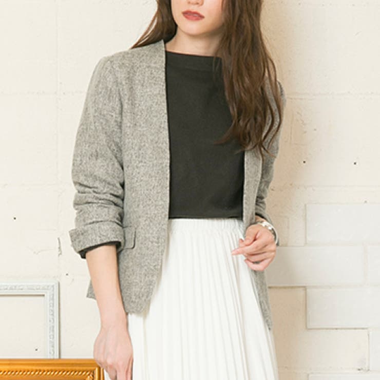 ノーカラーツイードジャケット アウター レディース 品番 Qu Aquagarage アクアガレージ のレディース ファッション通販 Shoplist ショップリスト